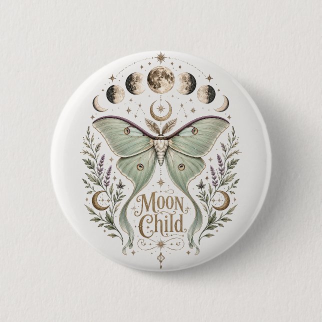 Badge Rond 5 Cm enfant de la lune (Devant)