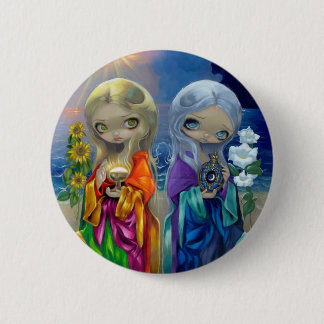 Badge Rond 5 Cm "Enfant de Sun et bouton d'enfant de lune"