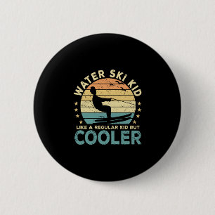 Badge Rond 5 Cm Enfant drôle de ski nautique sports nautiques ski