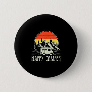 Badge Rond 5 Cm Enfant heureux campeur garçon drôle vintage campin