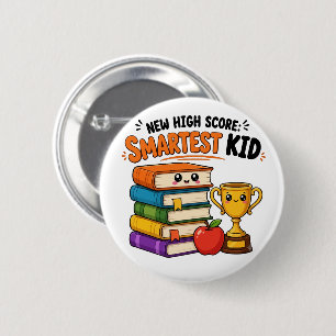 Badge Rond 5 Cm Enfant le plus intelligent Nouveau record personne