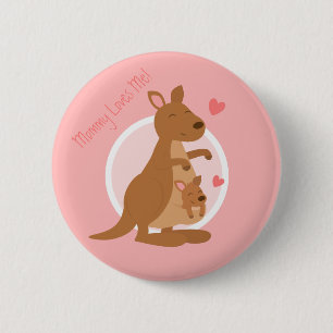 Badge Rond 5 Cm Enfant mignon de mère de Joey de bébé de kangourou