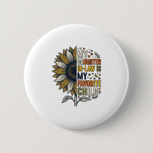 Badge Rond 5 Cm Enfant préféré de la belle-fille Tournesol Vintage