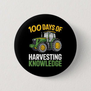 Badge Rond 5 Cm Enfants 100 Jours D'École Tracteur Garçon Agricult