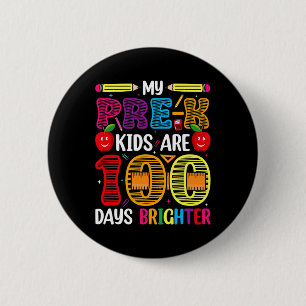 Badge Rond 5 Cm Enfants 100 Jours D'Enseignant Étudiant