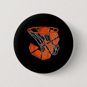 Badge Rond 5 Cm Enfants 3e anniversaire Basketball Enfants
