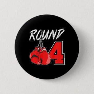 Badge Rond 5 Cm Enfants 4e anniversaire Boy Boy 4 ans Boxer Annive