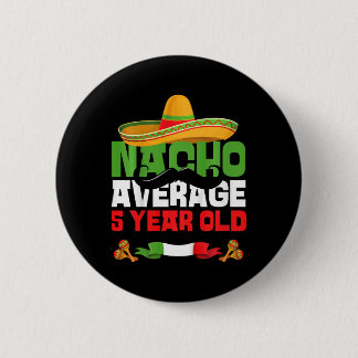 Badge Rond 5 Cm Enfants 5 ans Fiesta mexicaine 5ème anniversaire