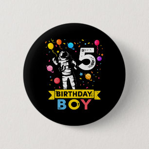 Badge Rond 5 Cm Enfants 5 ans garçon astronaute 5 ans garçon