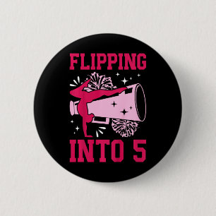 Badge Rond 5 Cm Enfants 5ème anniversaire de cheerleading Cinq ans