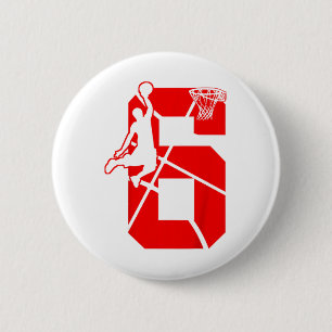 Badge Rond 5 Cm Enfants 6 ans 6ème Basketball Anniversaire FêteThè