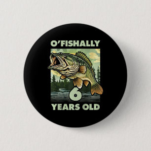 Badge Rond 5 Cm Enfants 6 ans pêcheur O'fishally 6 pêche 6ème