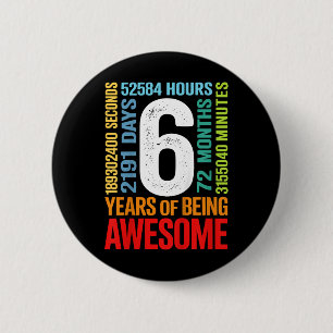 Badge Rond 5 Cm Enfants 6e anniversaire 6 ans 72 mois garçons fill