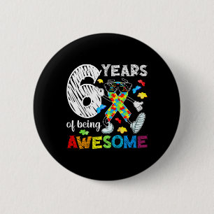 Badge Rond 5 Cm Enfants 6e Autisme fête d'anniversaire 6 ans Autis