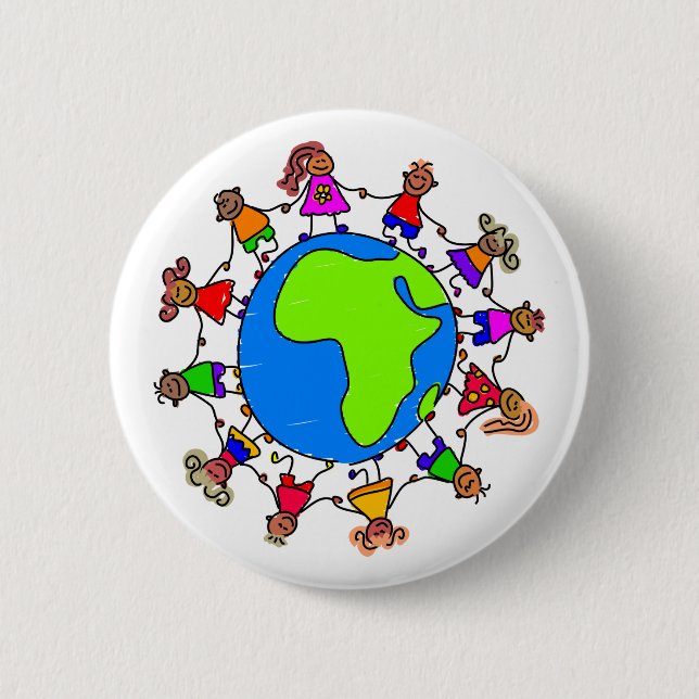 Badge Rond 5 Cm Enfants africains (Devant)