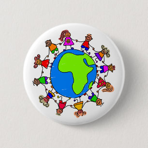 Badge Rond 5 Cm Enfants africains