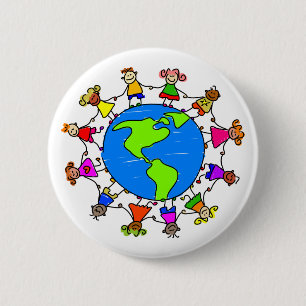 Badge Rond 5 Cm Enfants américains