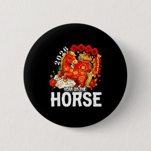 Badge Rond 5 Cm Enfants année du cheval 2026 Nouvel An lunaire chi