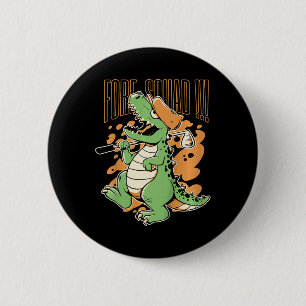 Badge Rond 5 Cm Enfants Avant Équipe T-rex Dinosaure Golfeur Graph