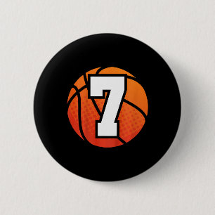 Badge Rond 5 Cm Enfants Basketball Anniversaire 7 Nombre Sept Anni