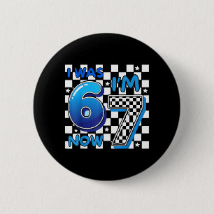 Badge Rond 5 Cm Enfants Bleu à Carreaux J'avais 6 ans Maintenant J