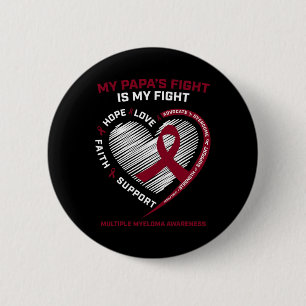 Badge Rond 5 Cm Enfants Bourgogne Cancer du Sang Papa Myélome Mult