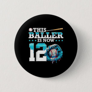 Badge Rond 5 Cm Enfants Bysebyll Drip 12e Anniversaire Sport Fan B