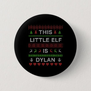 Badge Rond 5 Cm Enfants Ce Petit Elfe Est Dylan Vilaine Chandail D