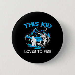 Badge Rond 5 Cm Enfants Cet Enfant Aime Pêcher Mignons Garçons Fil