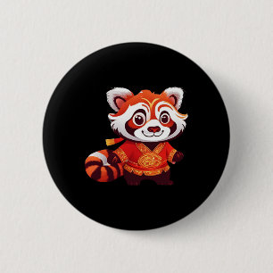 Badge Rond 5 Cm Enfants Chinois Filles Garçons Drôle Red Panda Dan