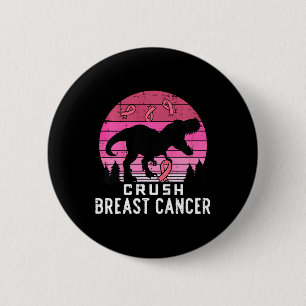 Badge Rond 5 Cm Enfants Crush Cancer du sein Pink Trex Dino Sensib
