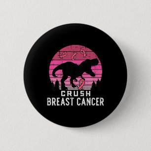 Badge Rond 5 Cm Enfants Crush Cancer du sein Pink Trex Dino Sensib