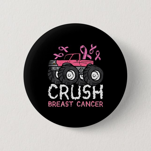 Badge Rond 5 Cm Enfants Crush Cancer du sein Sensibilisation Monst (Devant)