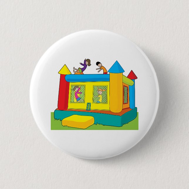 Badge Rond 5 Cm Enfants de château de rebond (Devant)