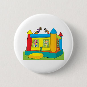 Badge Rond 5 Cm Enfants de château de rebond