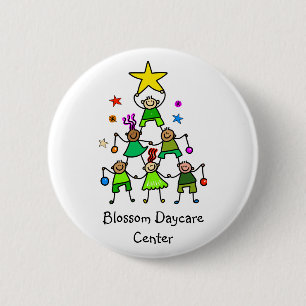 Badge Rond 5 Cm Enfants de Noël personnalisés