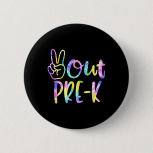 Badge Rond 5 Cm Enfants Dernier Jour De L'École Paix Sortir Présco
