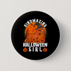 Badge Rond 5 Cm Enfants Dinomazing Halloween Fille Dinosaure Dire 