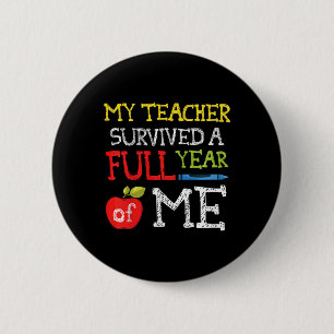 Badge Rond 5 Cm Enfants Drôle Dernier Jour De L'École Pour Garçons