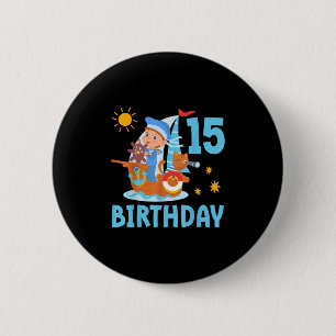 Badge Rond 5 Cm Enfants drôles Fête d'anniversaire de 15 ans Voile