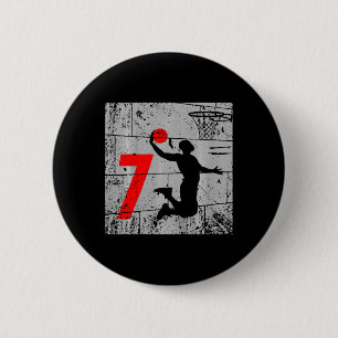 Badge Rond 5 Cm Enfants en détresse 7 ans 7e anniversaire de baske