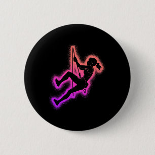Badge Rond 5 Cm Enfants Filles Femmes Grimpeur de Roche Grimpe d'e