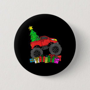 Badge Rond 5 Cm Enfants Garçons Monster Camion Arbre de Noël