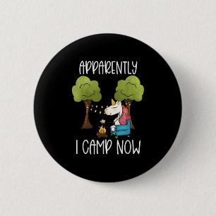 Badge Rond 5 Cm Enfants Glamping Gear Unicorn Camping Girls Camp