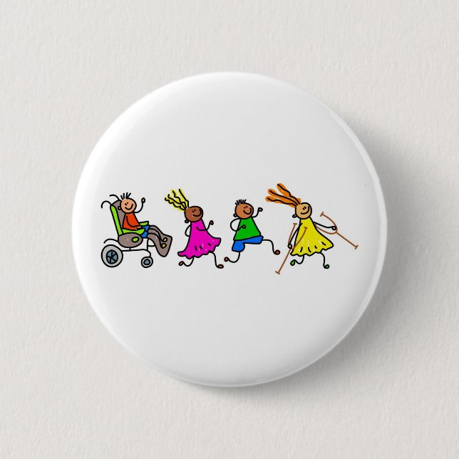 Badge Rond 5 Cm Enfants handicapés (Devant)