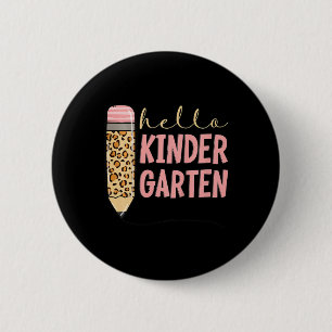 Badge Rond 5 Cm Enfants Hello Kindergarten 1er Jour De Maternelle