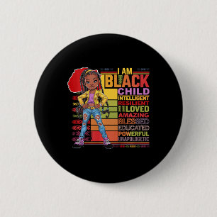 Badge Rond 5 Cm Enfants Je Suis Enfant Noir Mois De L'Histoire Afr