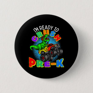 Badge Rond 5 Cm Enfants Je Suis Prêt À Ecraser Préscolaire Dinosau