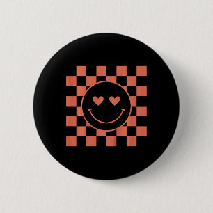 Badge Rond 5 Cm Enfants Jeunesse Carreaux Rétro Saint-Valentin Sou