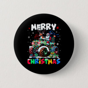 Badge Rond 5 Cm Enfants Joyeux Noël Noël Lumières Monster Truck Sa